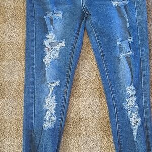 Distressed Blue Women's Jeans